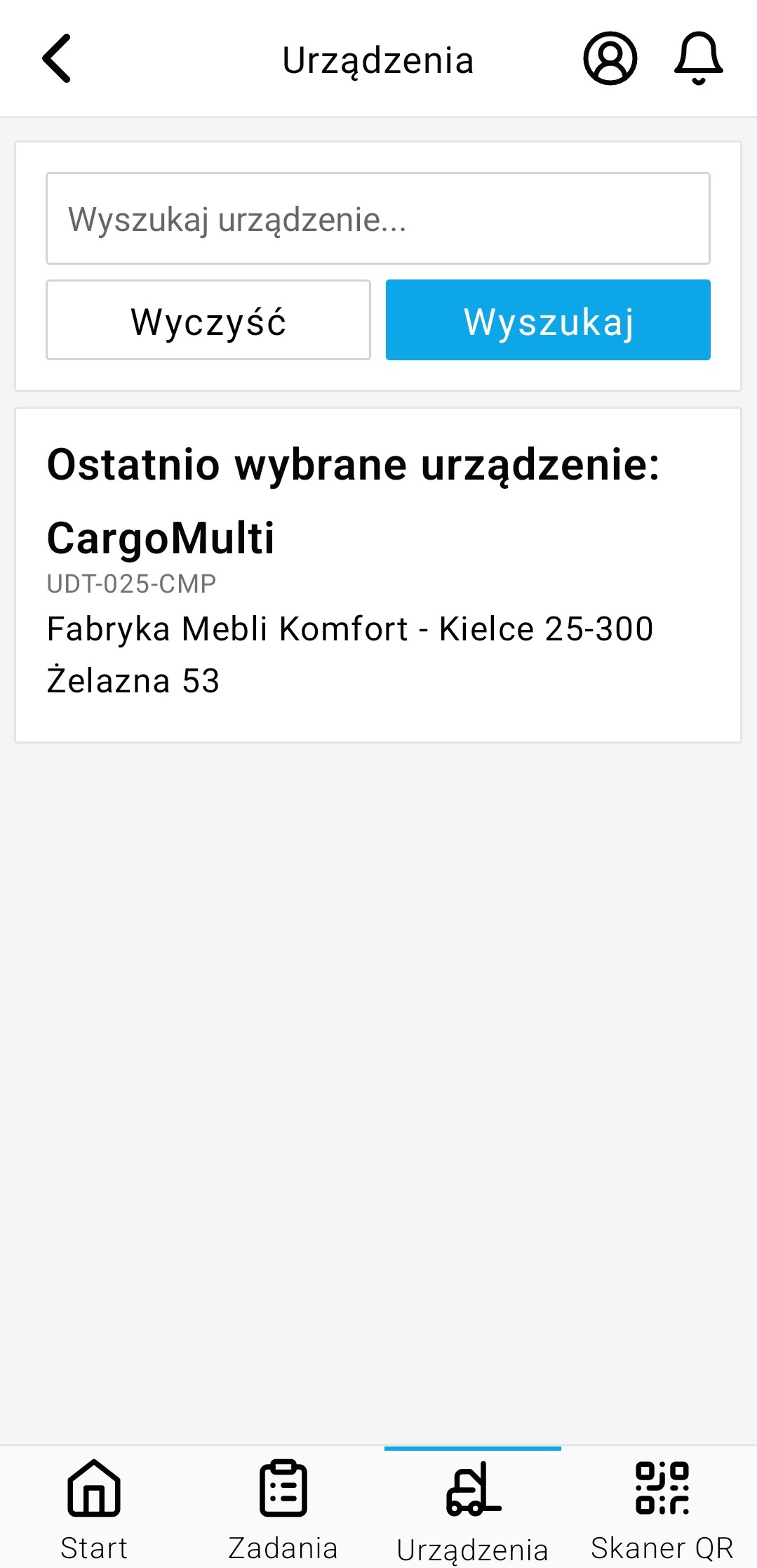Wyszukiwanie urządzeń